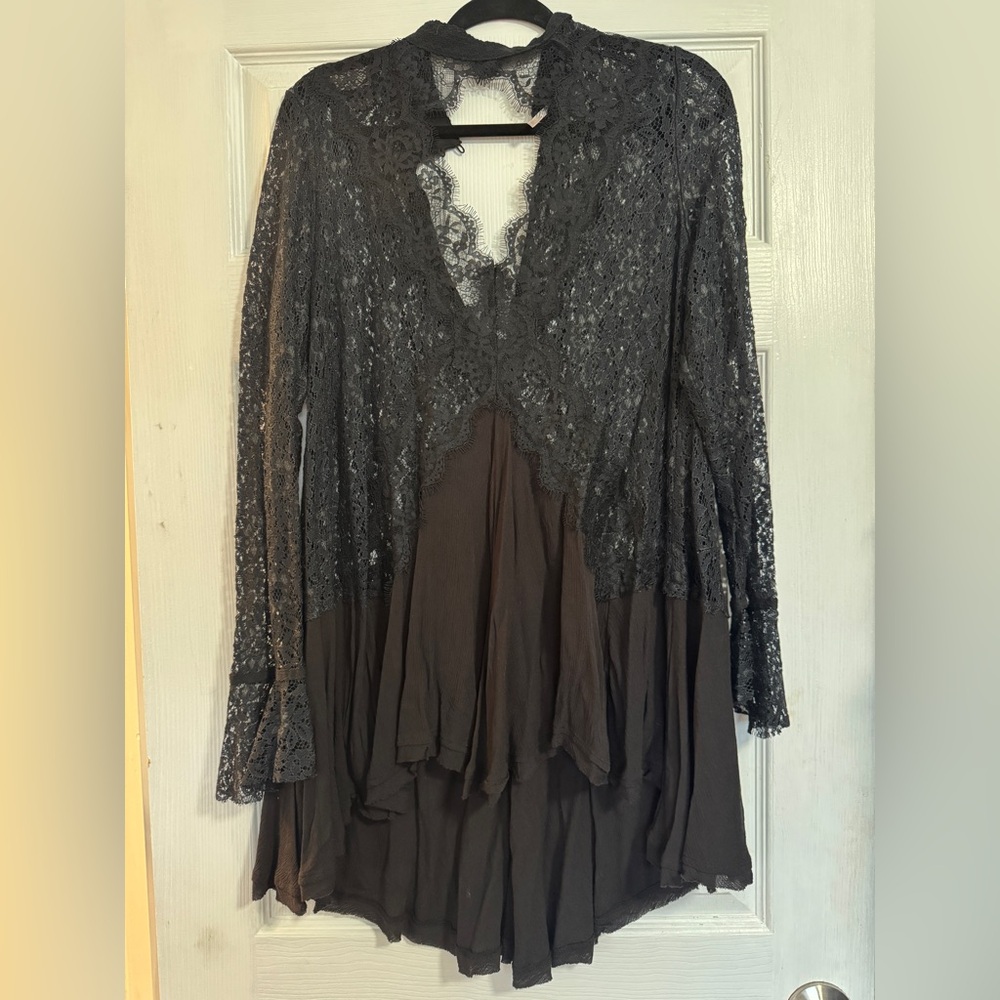 Free People Black Lace Dress